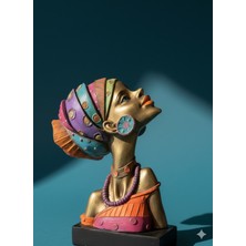 İki Cadı Tasarım Afrikalı Kız Tasarım Polyester Obje - 28X24CM