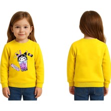 Sedirli Unisex Kuromi Baskılı Çocuk Swaetshirt 3 Iplik Şardonlu