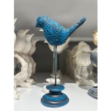 İki Cadı Tasarım Etnik Desenli Kuş Figürü | Ayaklı Polyester Dekoratif Obje