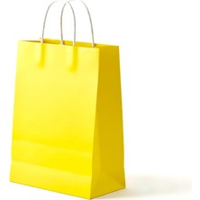 Esila Kağıtçılık 1.kalite 18X8X24 cm 1’ Li Sarı Renkli Kraft Kağıt Çanta, Hediye Poşeti, Hediye Paketi, Kraft Çanta