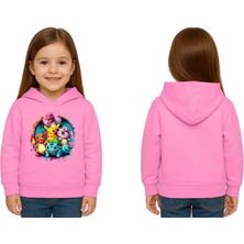 Sedirli Unisex Pokemon Baskılı Çocuk Swaetshirt 3 Iplik Şardonlu