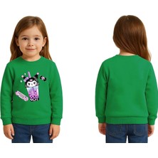 Sedirli Unisex Kuromi Baskılı Çocuk Swaetshirt 3 Iplik Şardonlu