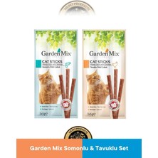 Garden Mix Somonlu - Tavuklu Ödül Çubuk - Kedi Stick Ödül Maması Seti 3x5 gr 2 adet