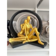 İki Cadı Tasarım Kadın & Erkek Soyut Figür | Dekoratif Polyester Obje Heykel Biblo