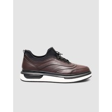 Cabani %100 Hakiki Deri Kahverengi Erkek Günlük Sneaker