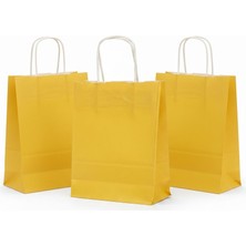 Esila Kağıtçılık 1.kalite 18X8X24CM 3’lü Yağ Yeşili Renkli Kraft Kağıt Çanta Hediye Poşeti Hediye Paketi Kraft Çanta