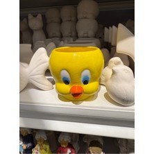 İki Cadı Tasarım Tweety Kalemlik Biblo, Dekoratif Seramik Obje