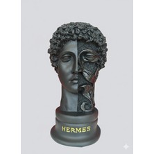 İki Cadı Tasarım Hermes Yaprak Detaylı Büst, Polyester Heykel, 28X12CM