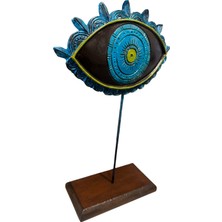 İki Cadı Tasarım Göz Ayaklı Dekoratif Biblo, Turkuaz