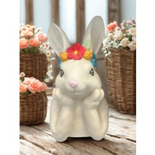 İki Cadı Tasarım El Yapımı Polyester Tavşan Taçlı Büyük Boy Biblo | Bahçe & Ev Dekoru