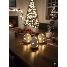 İki Cadı Tasarım Yıldızlı Seramik Mumluk Seti