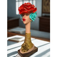 İki Cadı Tasarım Zürafa Boyunlu Kadın Büst, Dekoratif Polyester Obje