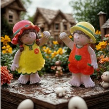 İki Cadı Tasarım Anne Baba Cüceler Set Ev ve Bahçe Dekorasyon Ürünü