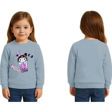 Sedirli Unisex Kuromi Baskılı Çocuk Swaetshirt 3 Iplik Şardonlu