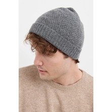 Desen Triko Unısex Yün Bere 22542 Füme