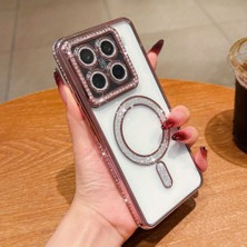 KumOziShop Xiaomi Redmi Note 13 Pro 4g Uyumlu Şeffaf Taşlı Magsafe Özellikli Kılıf