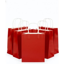 Esila Kağıtçılık 1.kalite 18X8X24 cm 5’ Li Bordo Renkli Kraft Kağıt Çanta, Hediye Poşeti, Hediye Paketi, Kraft Çanta