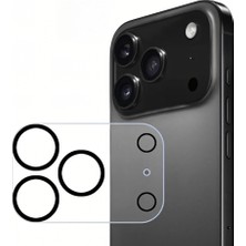 CoverZone (Tam Lens) iPhone 17 Pro Max Ile Uyumlu Tek Parça Tam Kapatan 9h 3D Kamera Yüzey ve Lens Koruyucu