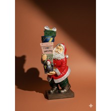 İki Cadı Tasarım Noel Baba Hediye Paketli Polyester Obje, 35 x 19 x 9 cm