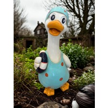 İki Cadı Tasarım Simitli Yüzücü Ördek Figürü | Renkli Dekoratif Polyester Obje