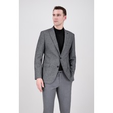 Paco Romano Erkek Slim Fit Sivri Yaka Gri Ceket