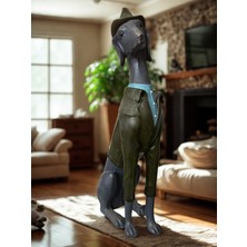 İki Cadı Tasarım Ceketli ve Şapkalı Köpek Polyester Dekoratif Obje