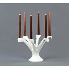 İki Cadı Tasarım Altı Kollu Şık ve Dekoratif Şamdan