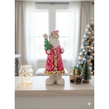 İki Cadı Tasarım Noel Baba, Renkli Yılbaşı Ağacı Tutan, 38CM x 16CM