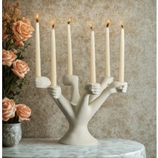 İki Cadı Tasarım 6 Kollu El Şamdan