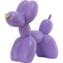 İki Cadı Tasarım Mor Renkli Balon Köpek, Hediyelik, Ev Ofis Dekoratif Obje, Biblo - 20CM x 17CM
