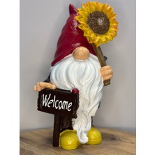 İki Cadı Tasarım Welcome Çiçekli Cüce