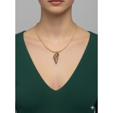 İki Cadı Tasarım Midye Kabuğu Obje Detaylı Şık Tasarım Kolye