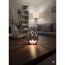 İki Cadı Tasarım Mumluk Yılbaşı Dekor Gri Seramik Ev Ofis Dekoratif Obje