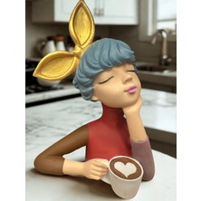 İki Cadı Tasarım Fincan Tutan Fiyonklu Kız, Masaüstü Obje, Ev Dekorasyonu Ürünü