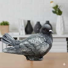 İki Cadı Tasarım Güvercin Gerçek Boyut Dekoratif Polyester Obje - 20CM x 15CM
