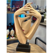 İki Cadı Tasarım Sarmaşık El Taş Heykel Dekoratif Obje