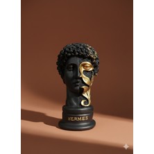 İki Cadı Tasarım Hermes Yaprak Detaylı Büst, Polyester Heykel, 28X12CM