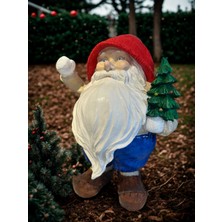 İki Cadı Tasarım Noel Baba Cüce Şık ve Dekoratif Polyester Obje