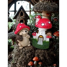 İki Cadı Tasarım Bahçe Heykel, Mantar Ev ve Kirpi Set