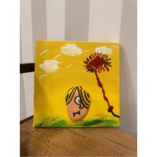 İki Cadı Tasarım Doğal Taş Detaylı Tual Tablo - Uçurtma ve Çocuk