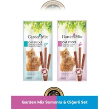 Garden Mix Somonlu - Ciğerli Ödül Çubuk - Kedi Stick Ödül Maması Seti 3x5 gr 2 adet
