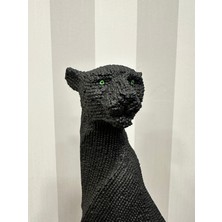 İki Cadı Tasarım Gri Tasmalı Siyah Leopar