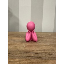 İki Cadı Tasarım Şık ve Dekoratif Soyut Pembe Renkli Biblo, Obje