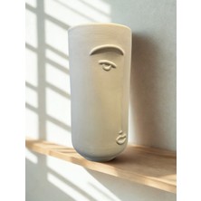 İki Cadı Tasarım Yarım Yüzlü Face Vazo Saksı Dekoratif Seramik Modern Obje