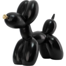 İki Cadı Tasarım Siyah Renkli Balon Köpek, Hediyelik, Ev Ofis Dekoratif Obje, Biblo - 20CM x 17CM