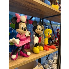 İki Cadı Tasarım 3'lü Disney Karakter Polyester Biblo Seti, Mickey, Minnie, Tweety -29CM