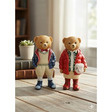 İki Cadı Tasarım Tedy Şirin Ayıcık, Polyester 2'li Biblo Seti