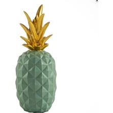 İki Cadı Tasarım Ananas Yeşil Gold Dev Boy Heykel, Ev , Ofis , Bahçe Dekoratif Biblo