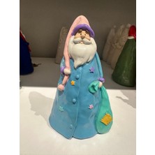 İki Cadı Tasarım Yıldızlı Noel Baba Biblo, Renkli ve Şık Dekorasyon Parçası