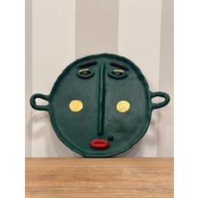 İki Cadı Tasarım El Yapımı Kulplu Seramik Surat Tabak